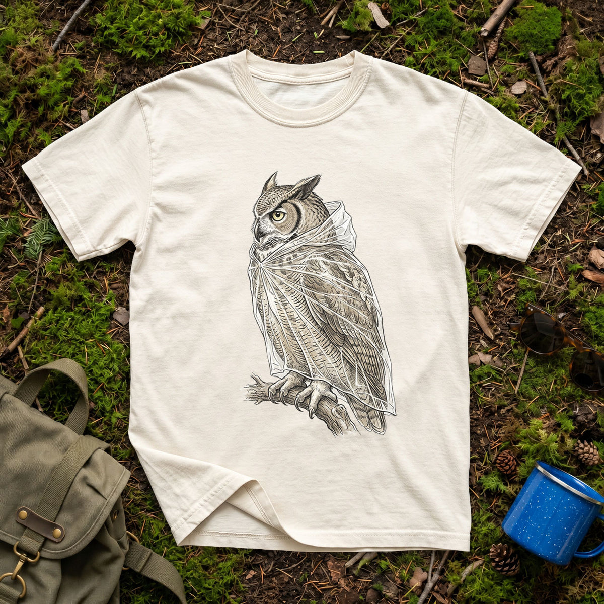 Rain Poncho Owl T-Shirt