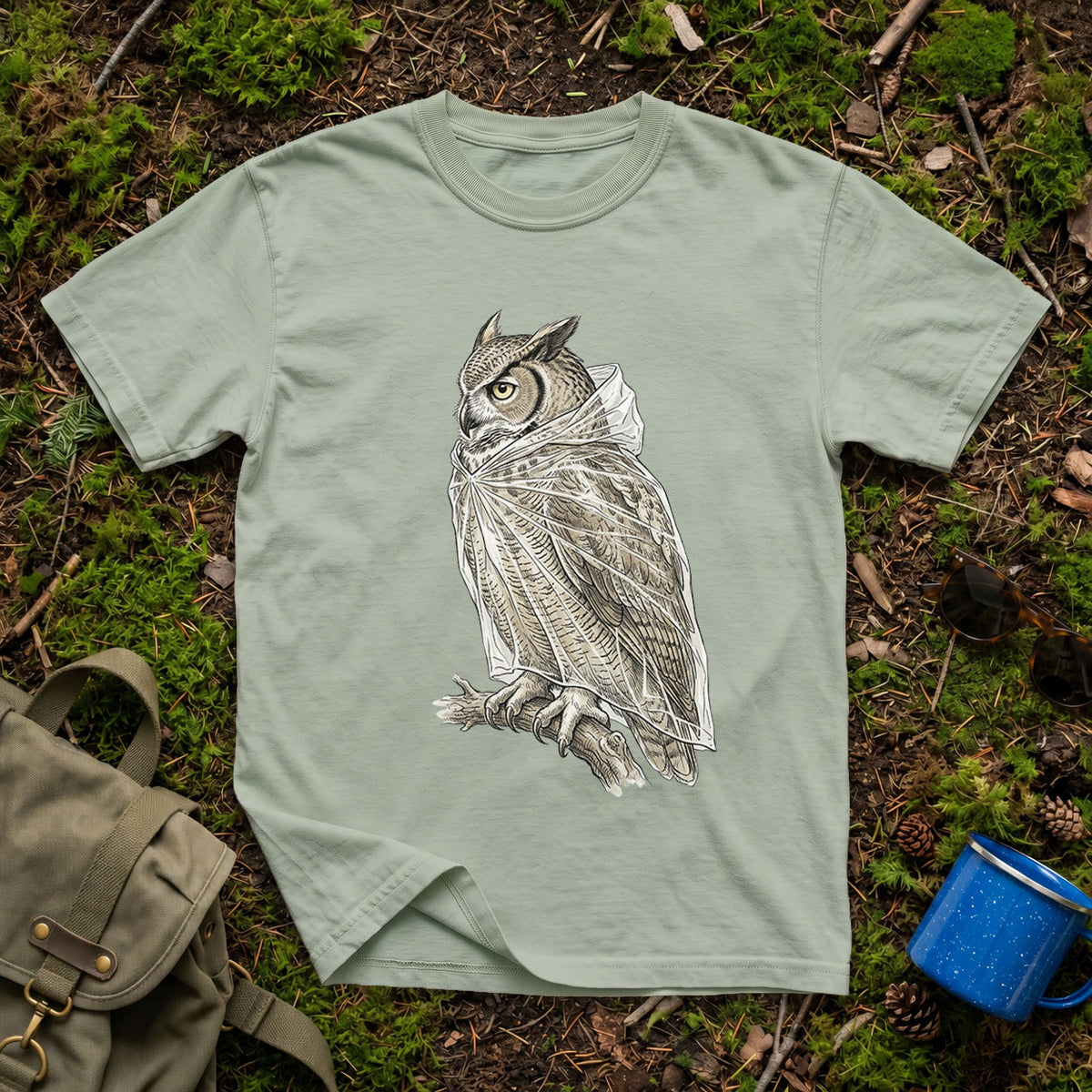 Rain Poncho Owl T-Shirt