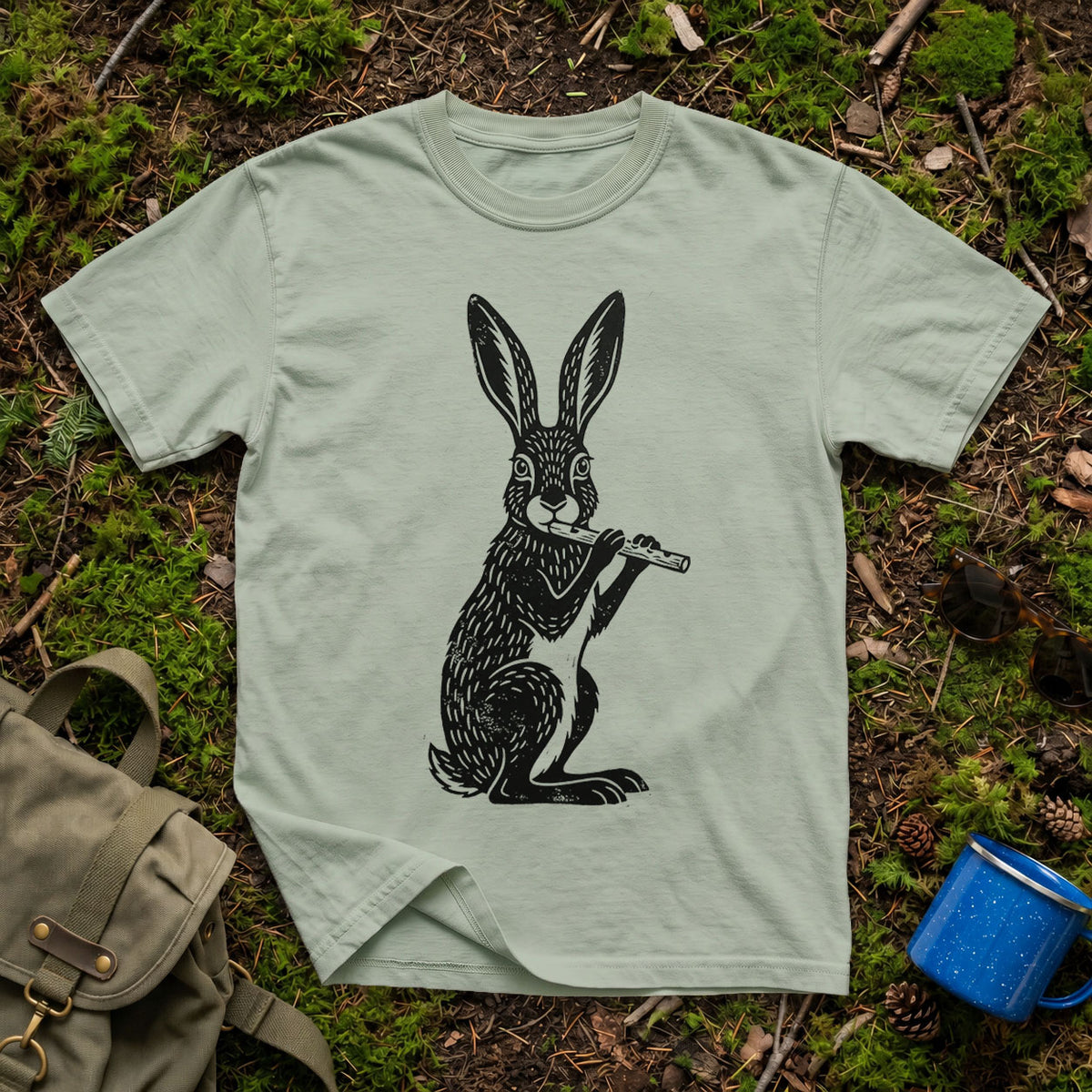 The Flute-Playing Hare T-Shirt