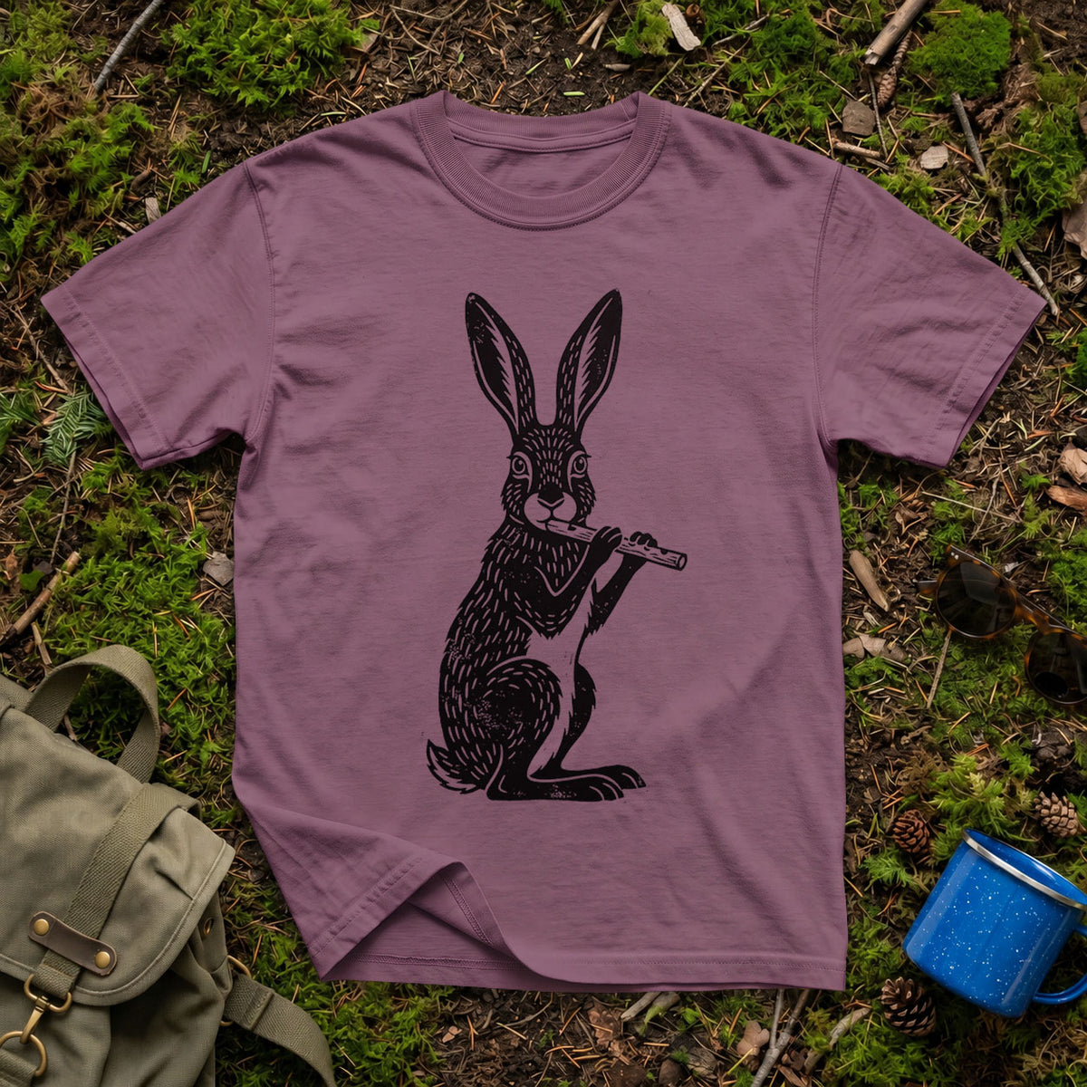 The Flute-Playing Hare T-Shirt