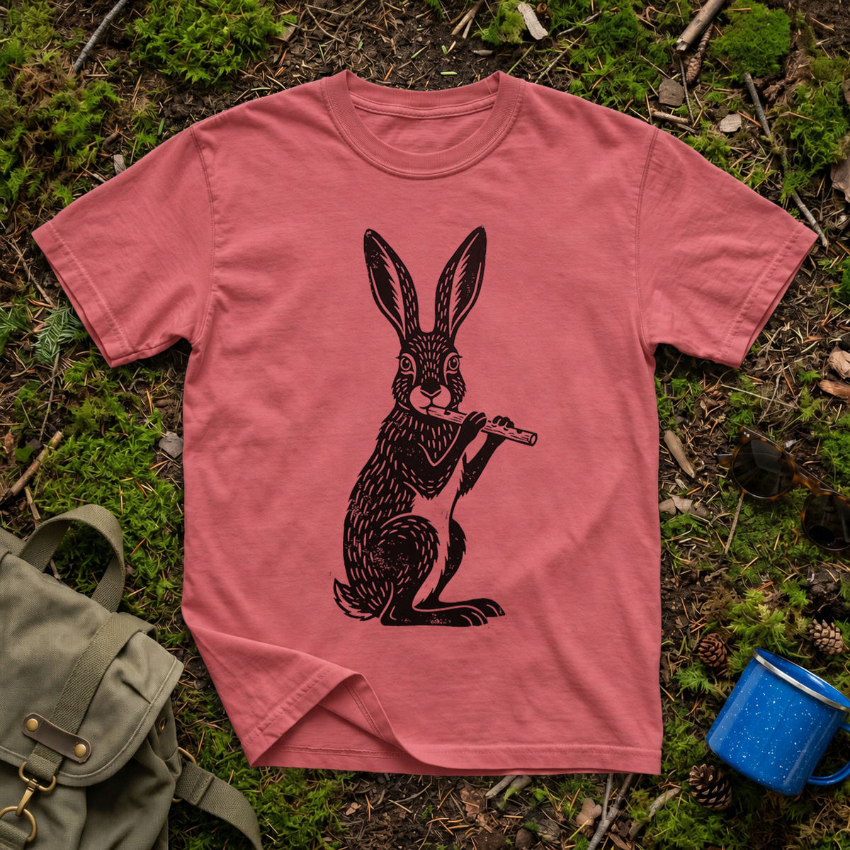 The Flute-Playing Hare T-Shirt