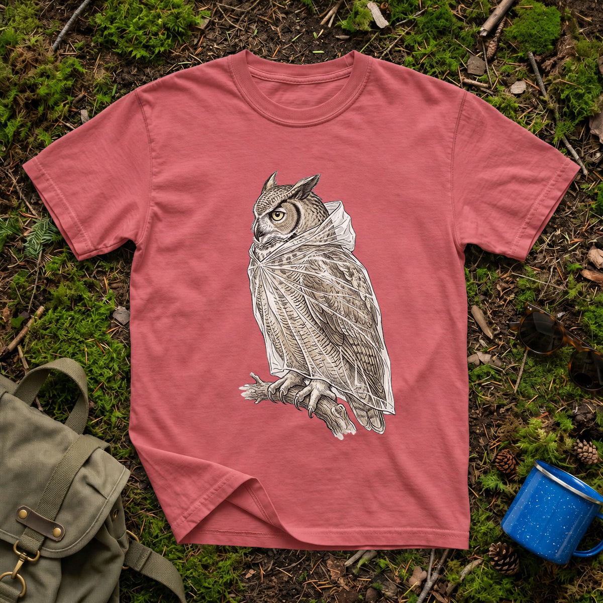 Rain Poncho Owl T-Shirt