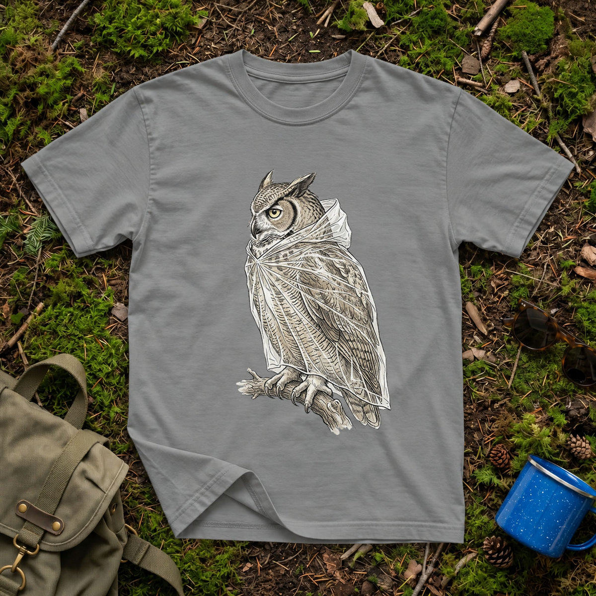 Rain Poncho Owl T-Shirt